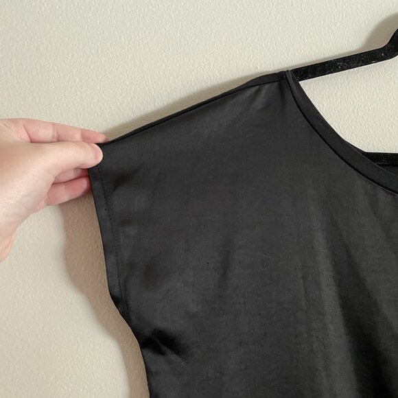 Express Women S Black Satin Front Off The Shoulder Short Sleeve London Tee NWT - Picture 5 of 9